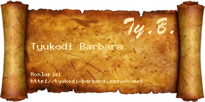 Tyukodi Barbara névjegykártya